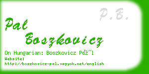 pal boszkovicz business card